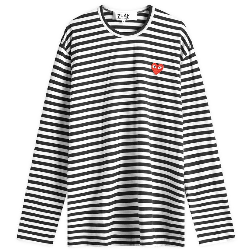 Majica kratkih rukava Comme des Garçons Long Sleeve Stripe T-Shirt With Logo Bijela | AX-T164-051-1