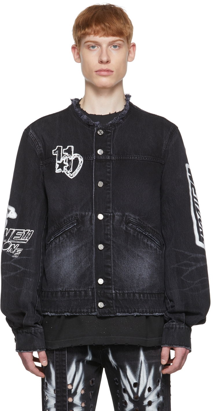 Jakna We11done Faded Denim Jacket Crna | WD-DJ1-22-347-U-WB