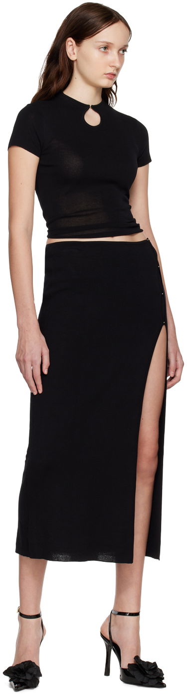 Suknja BEC + BRIDGE BEC + BRIDGE Sorrento Midi Skirt with Side Slit Crna | H22-30388, 3