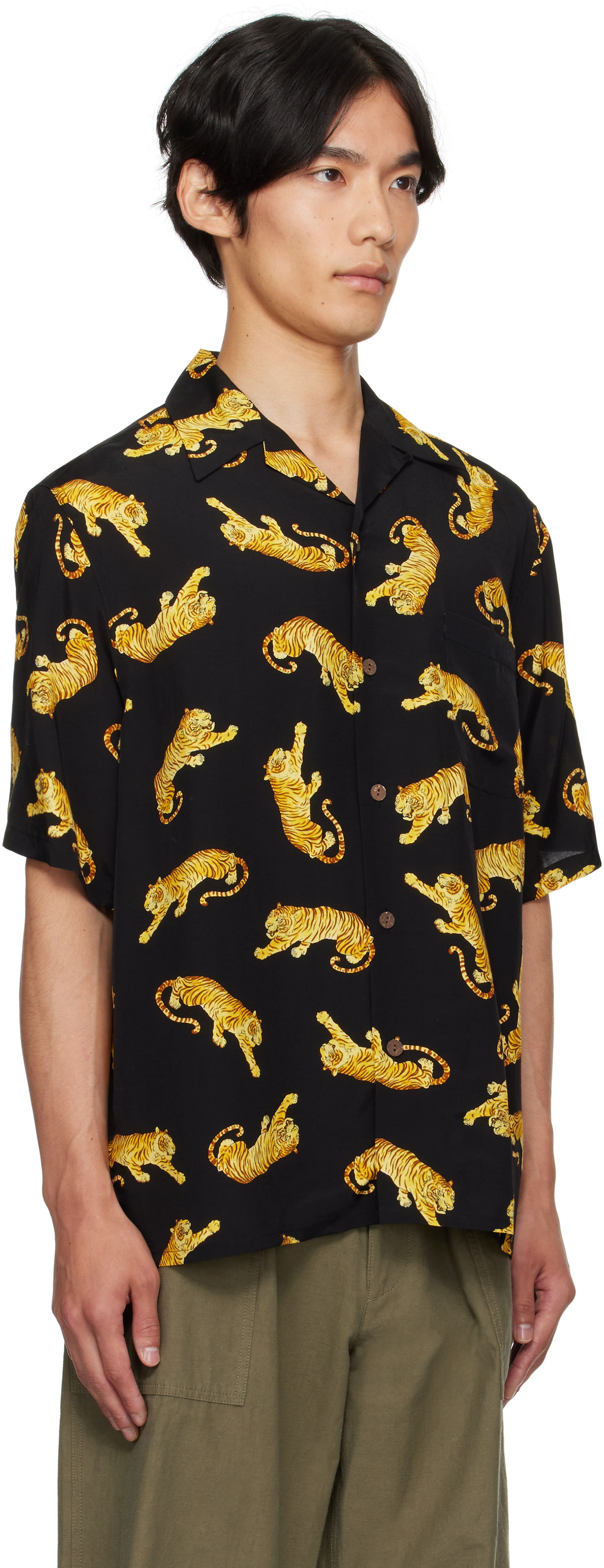 Košulja WACKO MARIA WACKO MARIA Tim Lehi Tiger Print Shirt Crna | 25SS-WMS-HI08, 1