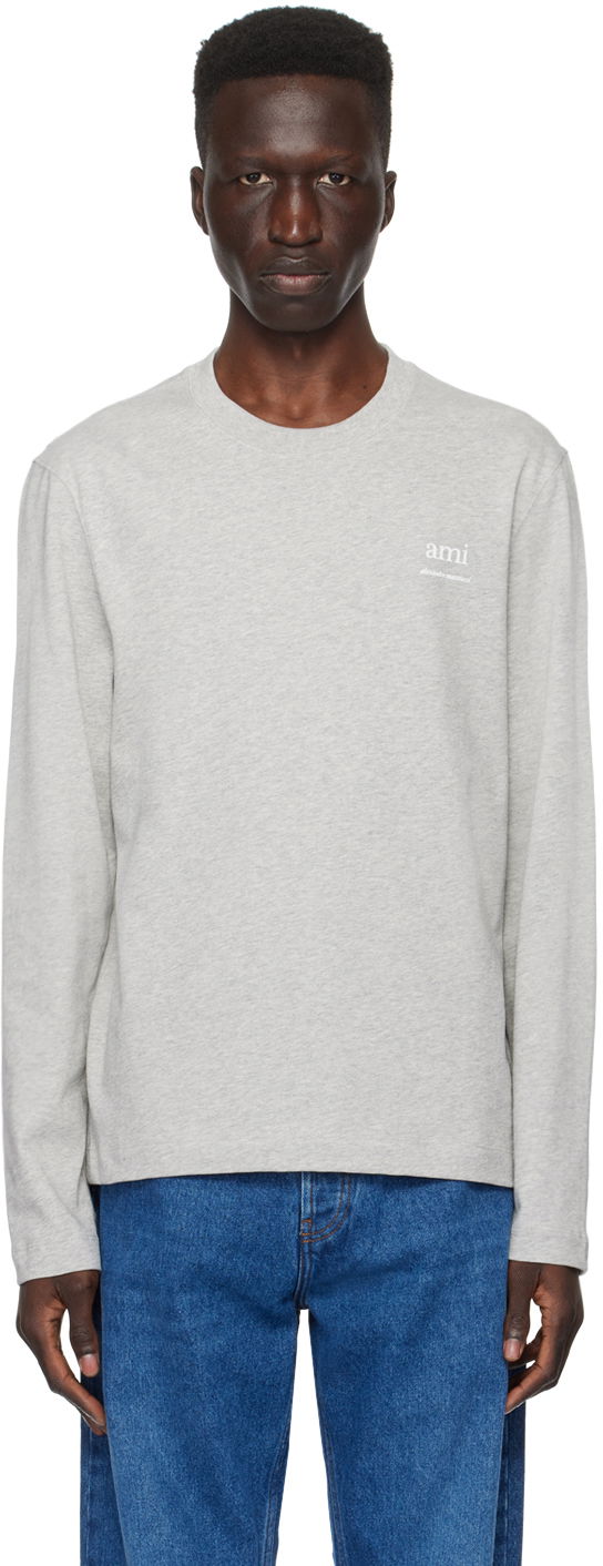 Majica kratkih rukava AMI Paris Bonded T-Shirt Siva | UTS224.726