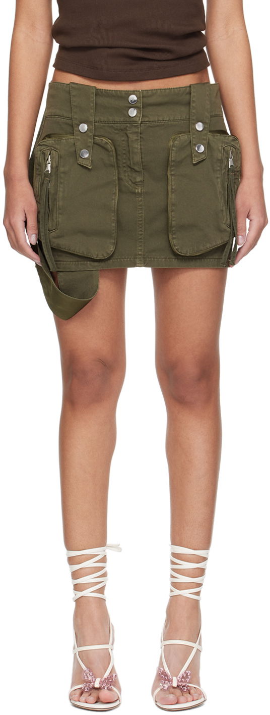 Suknja Blumarine Cargo Pocket Denim Miniskirt Zelena | P422J109A