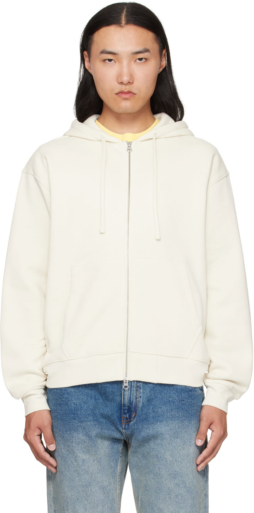 Dukserice Dime Dime Cursive Zip Hoodie Bijela | DIMEFA2573NAT