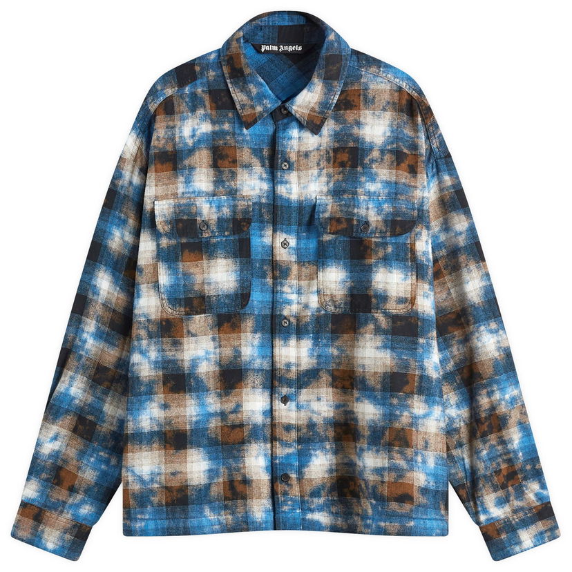 Košulja Palm Angels Checked Shirt Plava | PMGE043S25FAB0034003