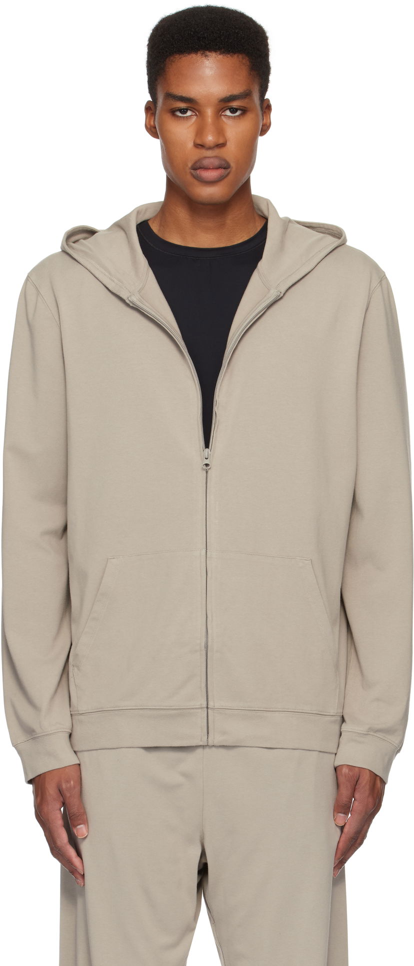 Dukserice SKIMS Jersey Lounge Zip-Up Hoodie Siva | TP-ZUP-5417M