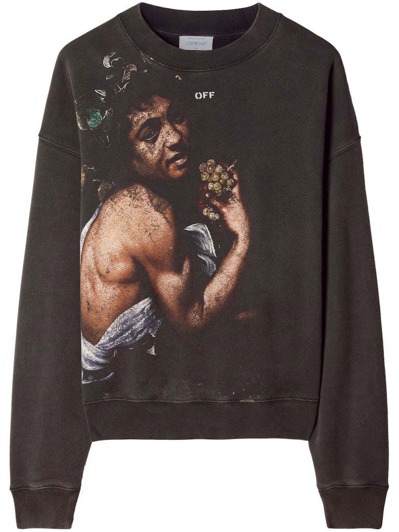 Dukserice Off-White Bacchus Cotton Sweatshirt Brown/Print Crna | OMBA054F23FLE0141084