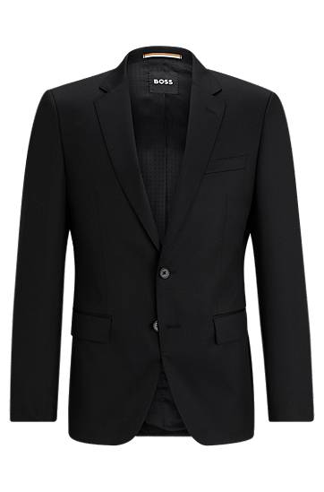 Jakna BOSS BOSS Slim Fit Virgin Wool Serge Suit Jacket Crna | 50469171