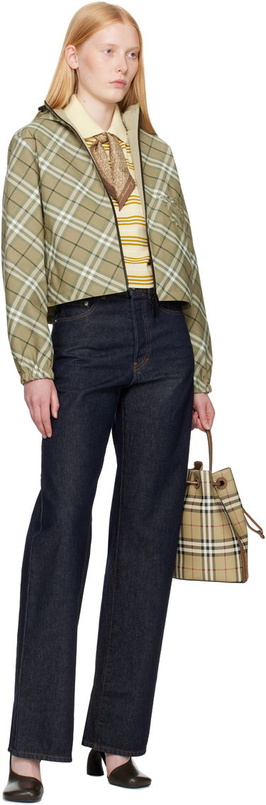 Vjetrovka Burberry Burberry Cropped Check Reversible Hoodie Zelena | 8105850, 4