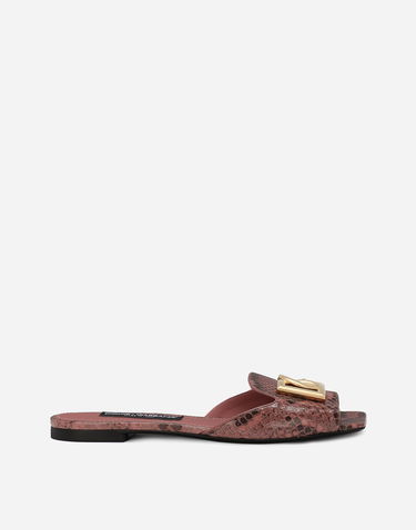 Dodaci Dolce & Gabbana Dolce & Gabbana Python Skin Slides with DG Buckle Ružičasta | CQ0593A2Y688H415, 0