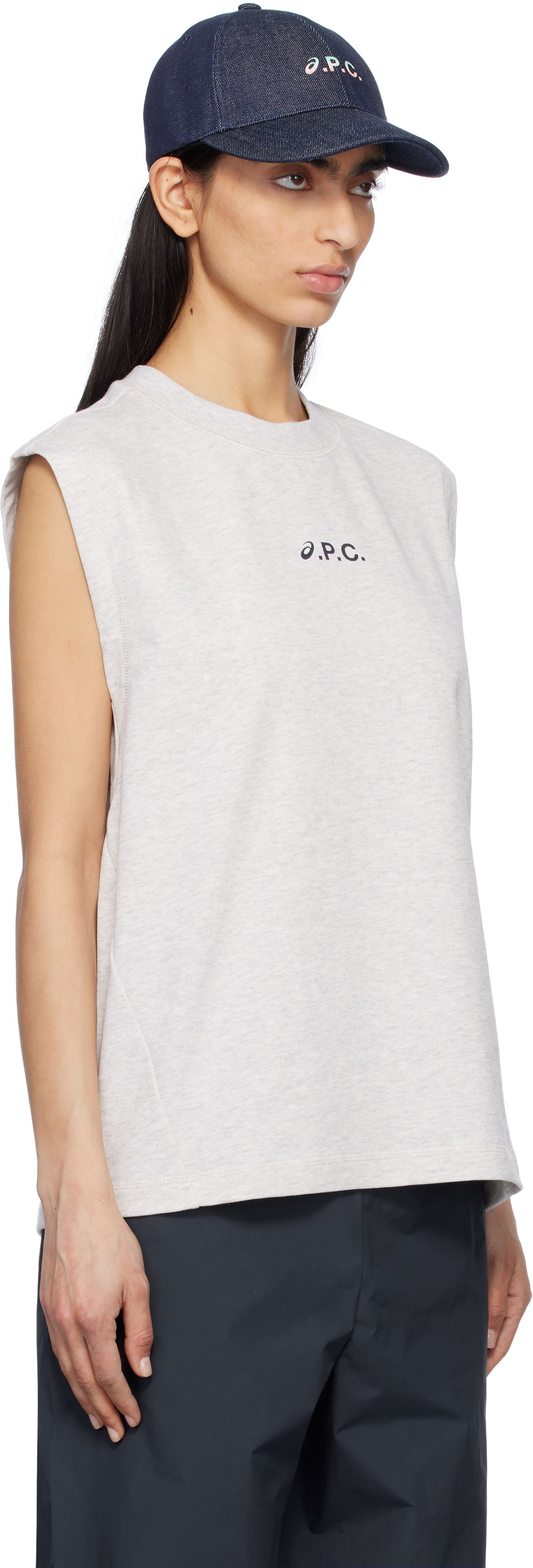 Majica bez rukava A.P.C. A.P.C. ASICS Edition Sky Sleeveless Tank Top Tamnoplava | COGWV-M26455, 1