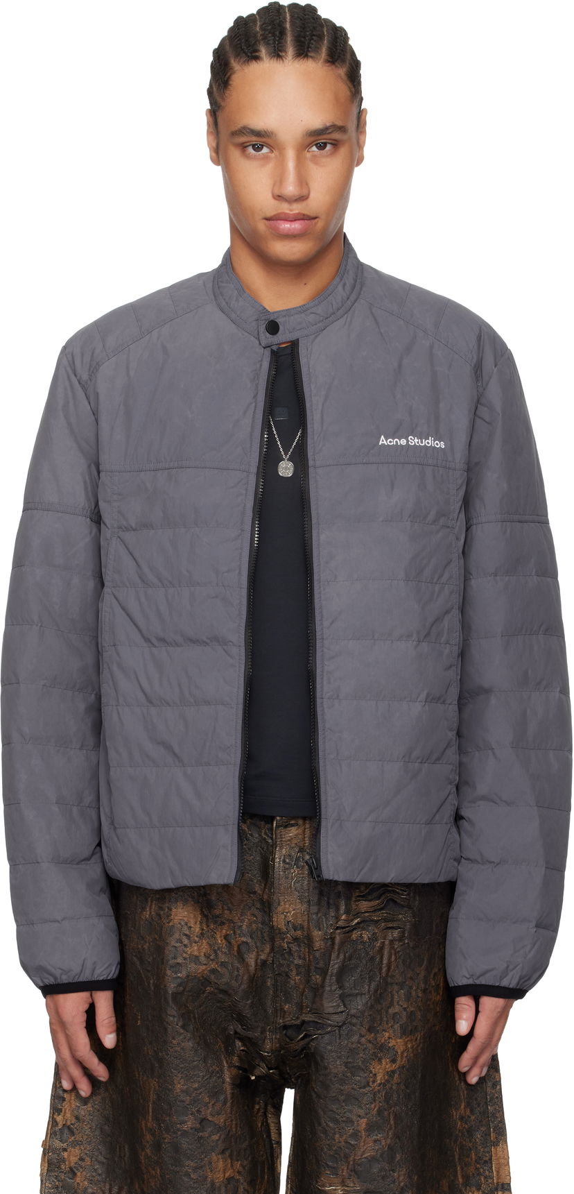 Pernata jakna Acne Studios Acne Studios Down Puffer Jacket Siva | B90812-