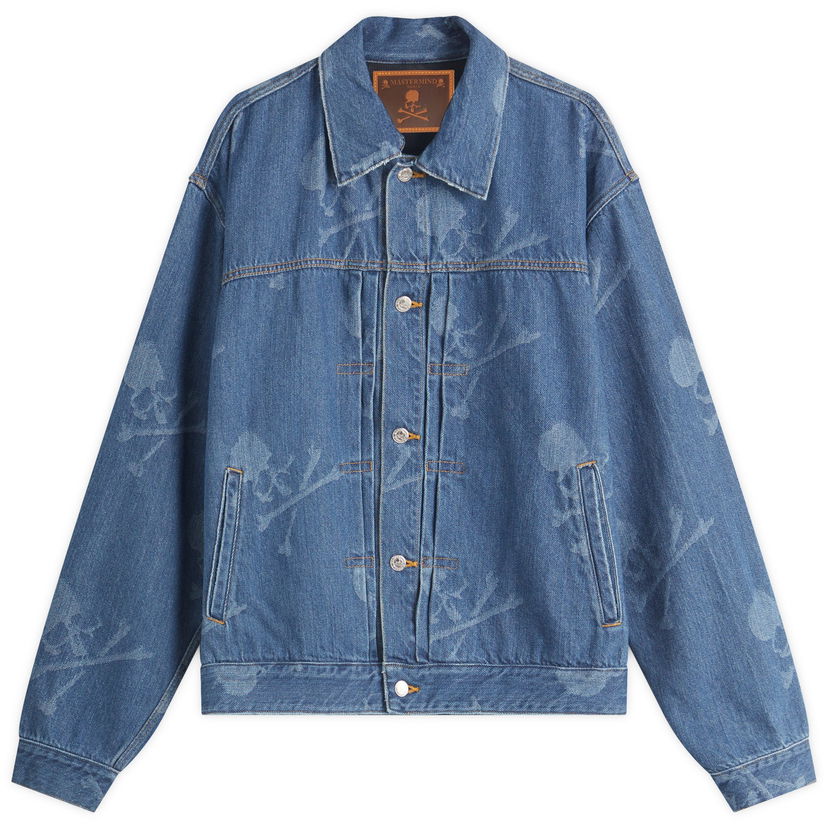 Jakna Mastermind WORLD Mastermind World Monogram Denim Jacket, Size M Plava | MW25S14-BL001-000