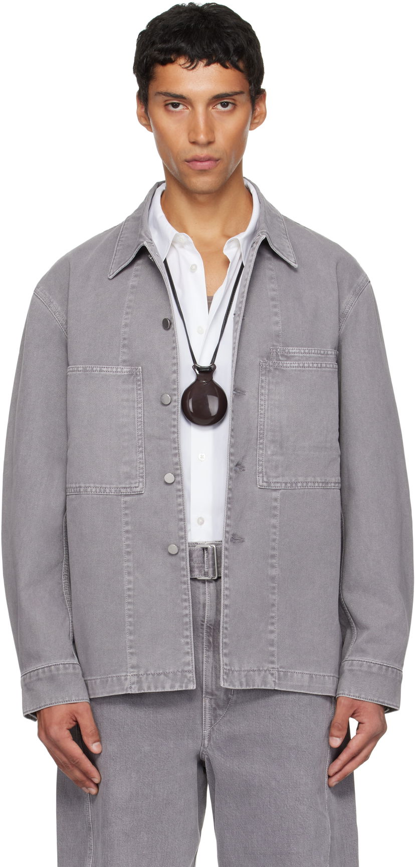 Košulja LEMAIRE Lemaire Workwear Denim Overshirt Siva | OV1024 LD1063