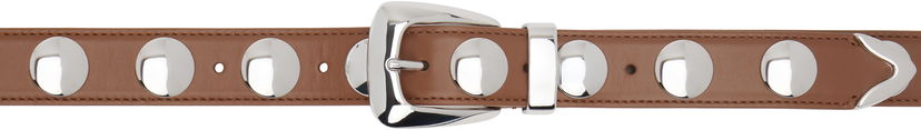 Pojasevi Khaite KHAITE Benny Studded Leather Belt Smeđa | 10014-930