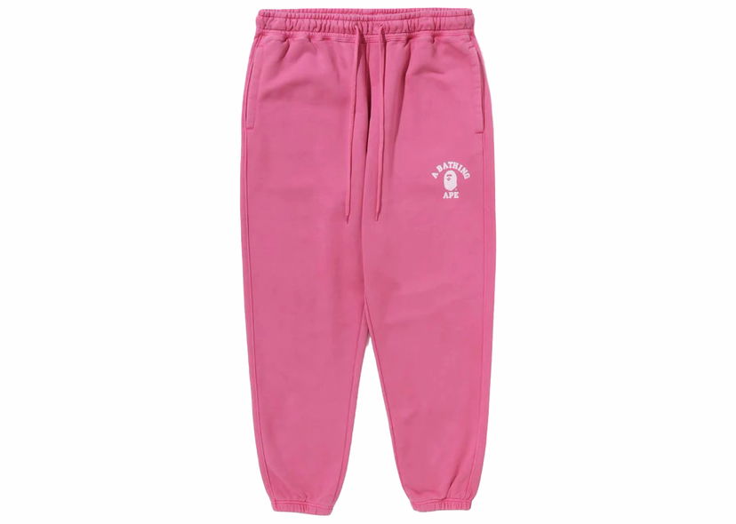 Hlače BAPE BAPE College One Point Overdye Pants Pink Ružičasta | 1J70-152-011