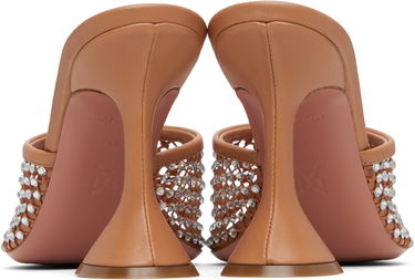 Njega cipela Amina Muaddi Amina Muaddi Lupita Crystal Net Heeled Sandals Bež | LUPITA CRYSTAL NET SLIPPER 95, 1
