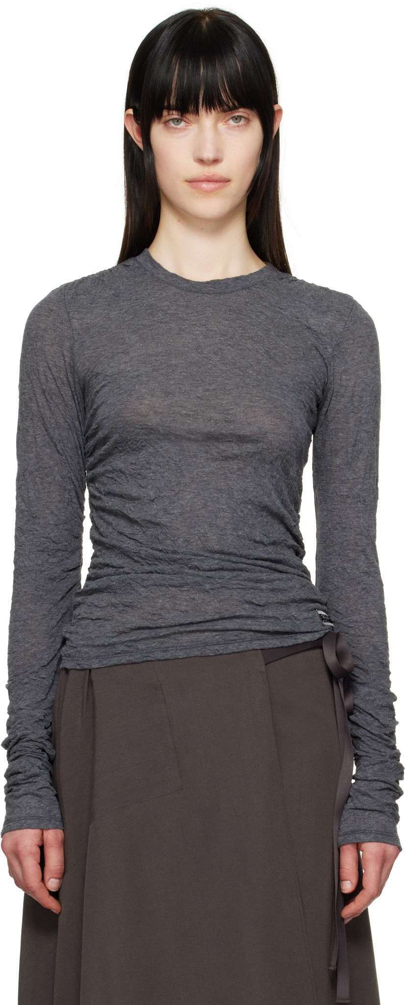 Košulja OUR LEGACY Our Legacy Strain Slim Long Sleeve T-Shirt Siva | W2256A4