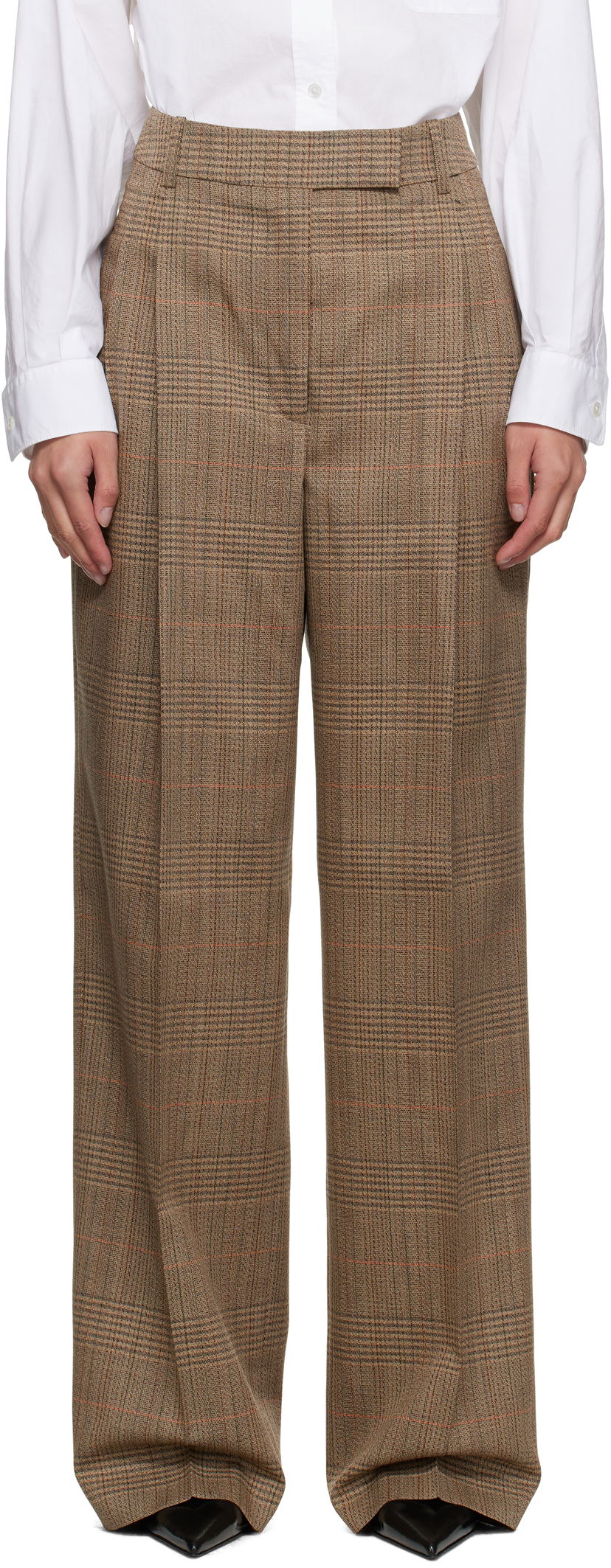 Hlače Róhe Róhe Mid-Waist Tailored Trousers Smeđa | 416-30-080