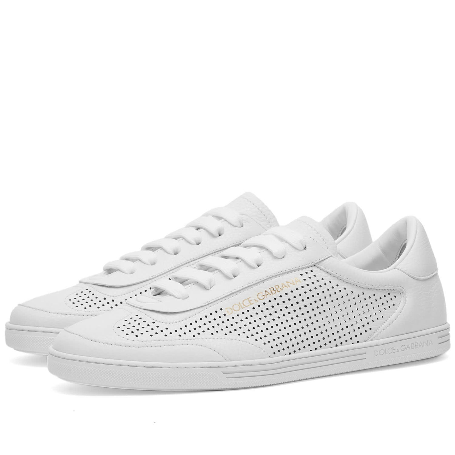 Tenisice i cipele Dolce & Gabbana Saint Tropez Perforated Leather Sneakers Bijela | CS2256AR837-89642, 0