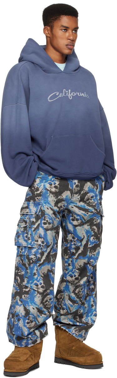 Dukserice ERL 'California' Print Fleece Hoodie Plava | ERL09T022, 3