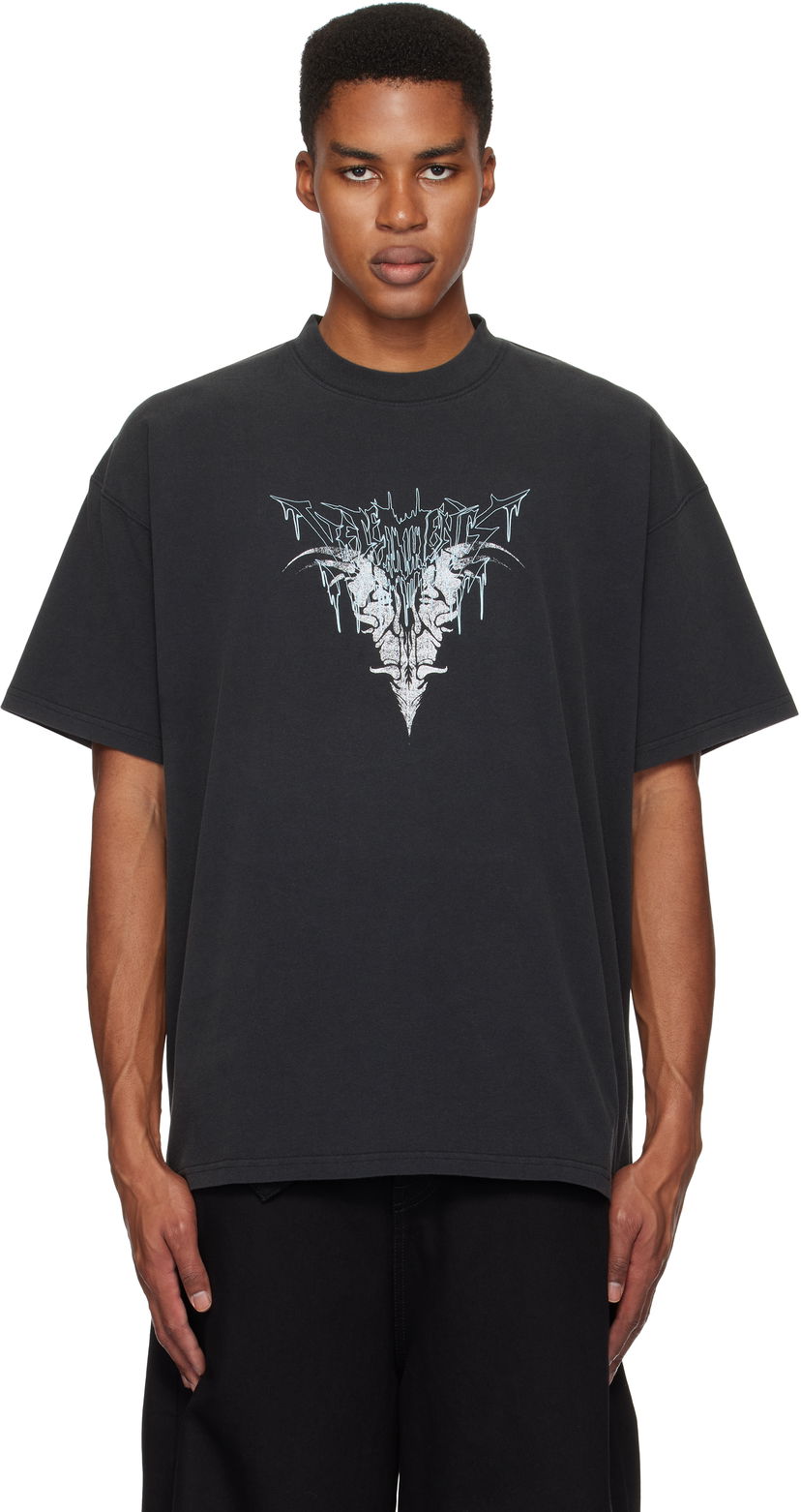 Majica kratkih rukava VETEMENTS Vetements Bone 'V' Graphic Regular T-Shirt Crna | UA66TR670B