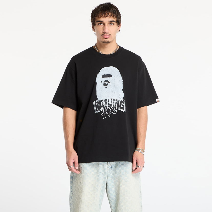 Majica kratkih rukava BAPE Hand Drawn Ape Head Relaxed Fit T-Shirt Crna | 001TEL801333MBLK