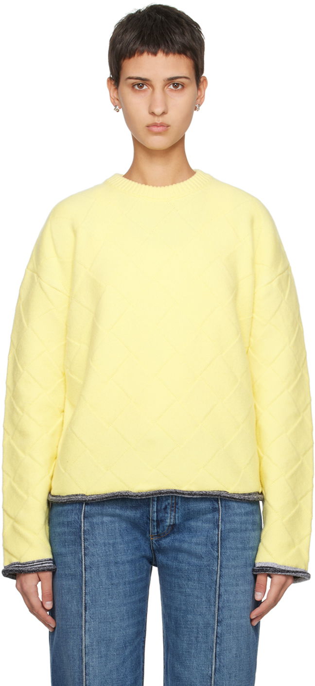Džemper Bottega Veneta Intreccio Knit Sweater Žuta | 776138 V36Y0