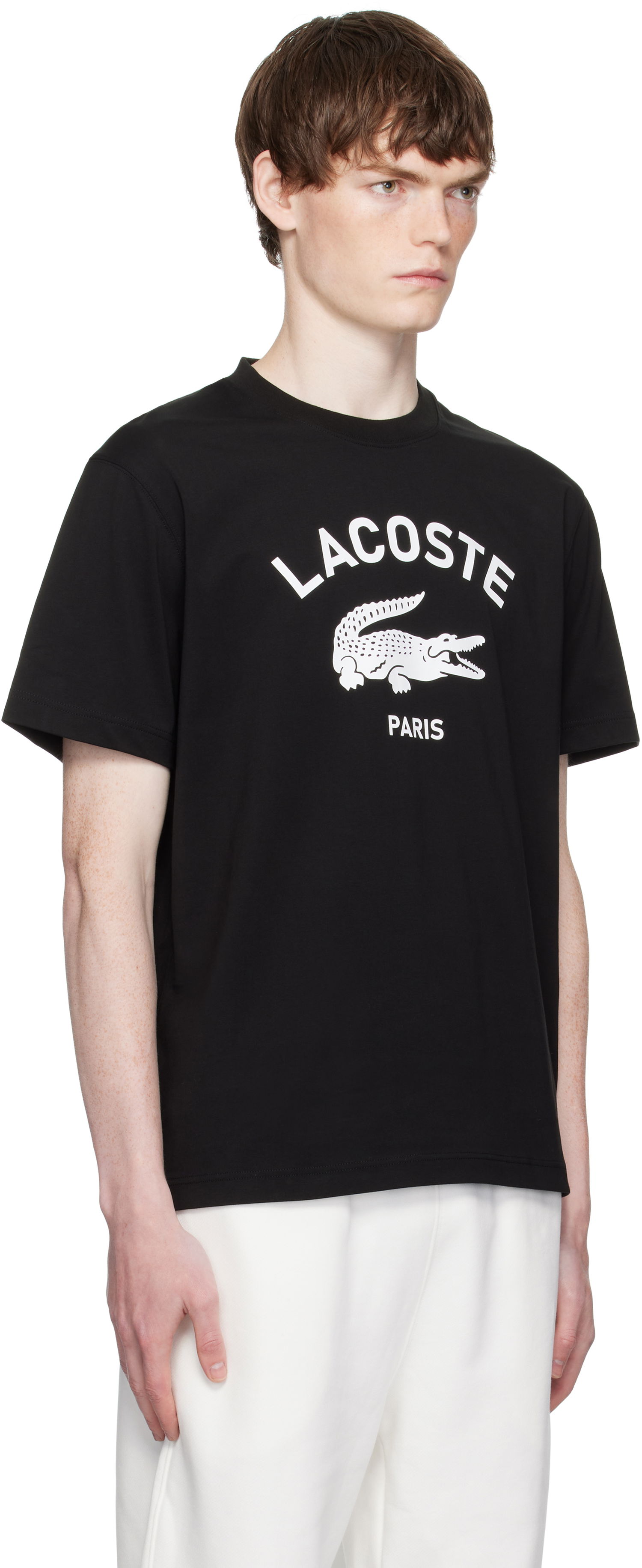 Majica kratkih rukava Lacoste Lacoste Signature Print Cotton T-Shirt Crna | TH2733_031, 1