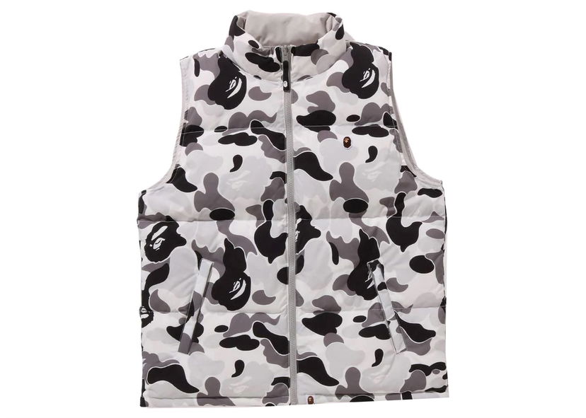Prsluk BAPE BAPE ABC Camo Reversible Down Vest Gray Bijela | 1J80-144-010