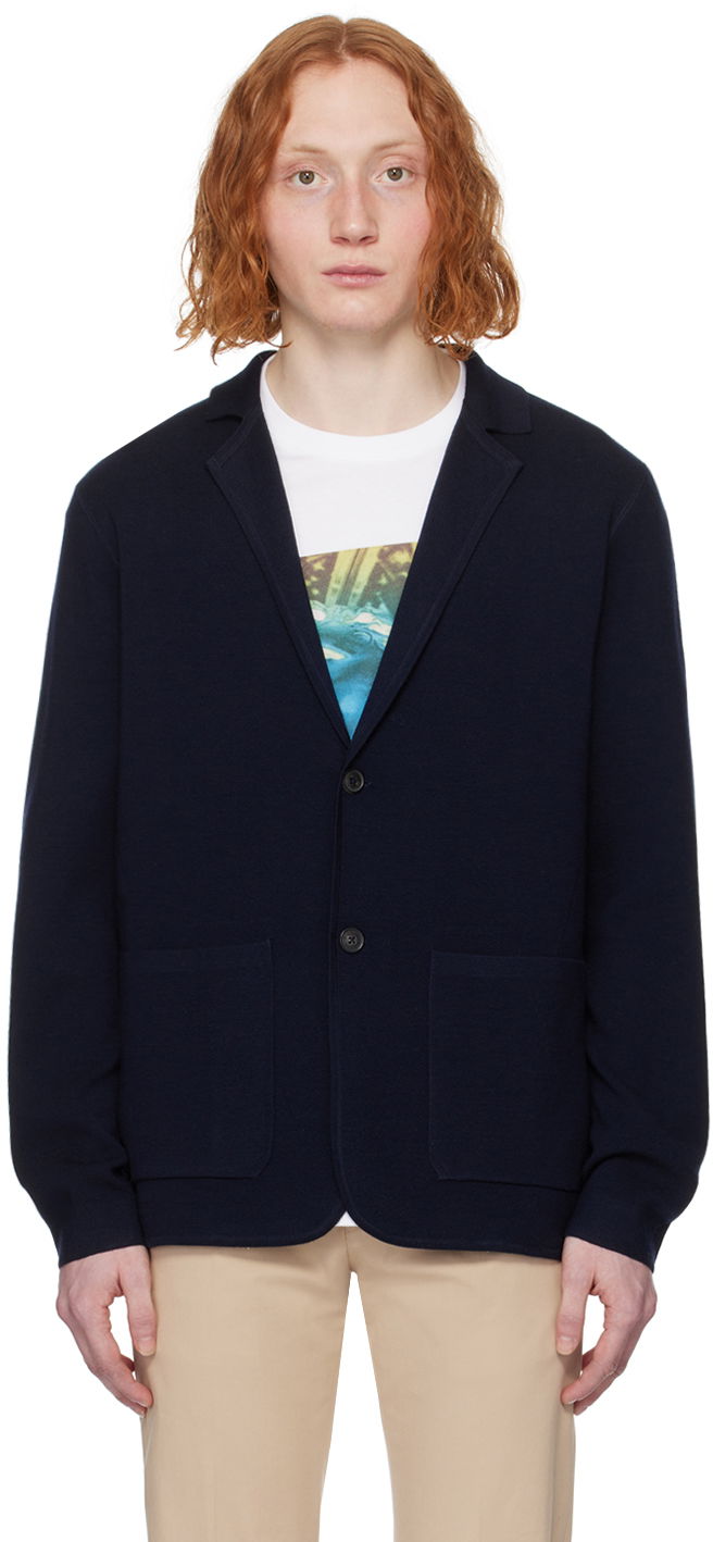 Džemper Paul Smith Paul Smith Notched Lapel Knit Jacket Tamnoplava | M1R-580X-M01795-49
