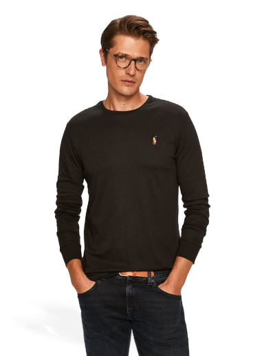 Majica kratkih rukava Polo by Ralph Lauren Long Sleeve Cotton Custom Tee Crna | 710760121001