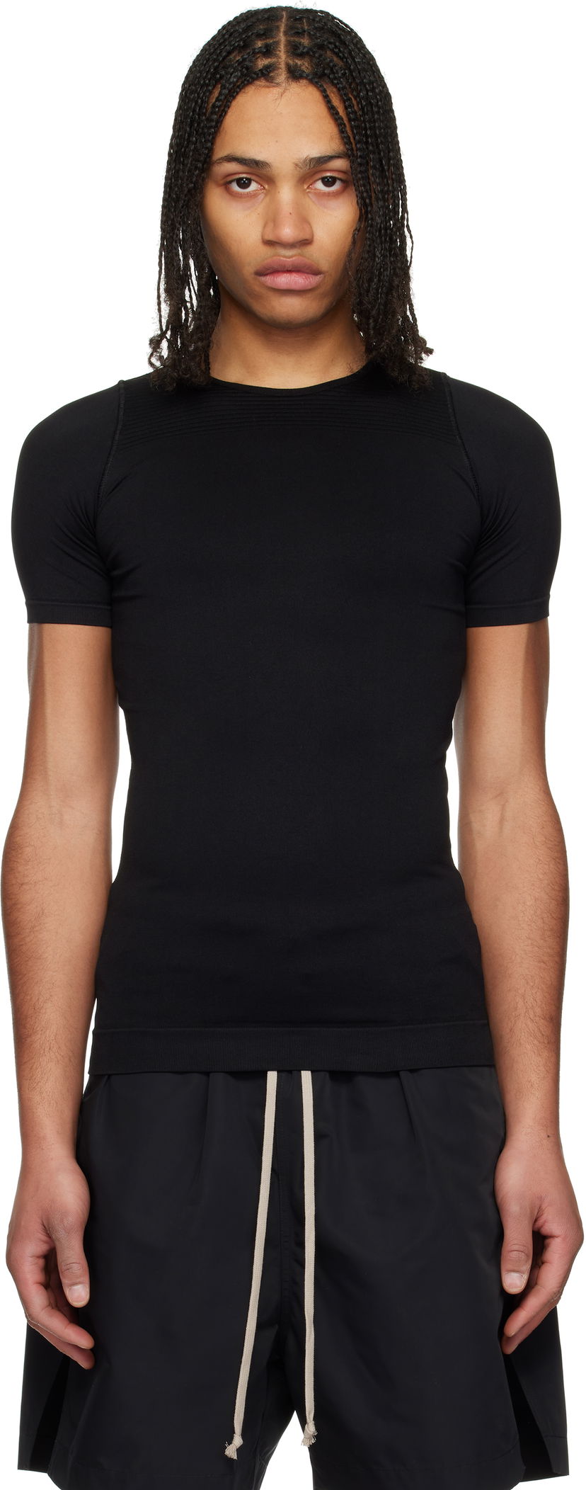 Majica kratkih rukava Rick Owens Rick Owens Hollywood Active Knit Short Sleeve T-Shirt Crna | RU01E5692 KSP