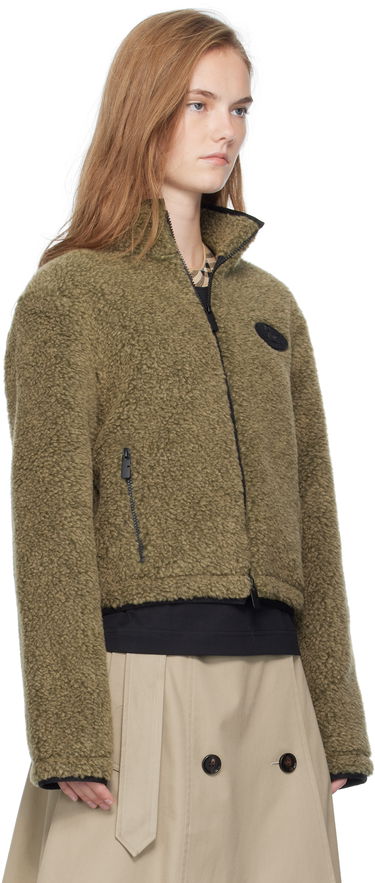 Jakna Burberry Burberry Cropped Fleece Jacket Zelena | 8109274, 1