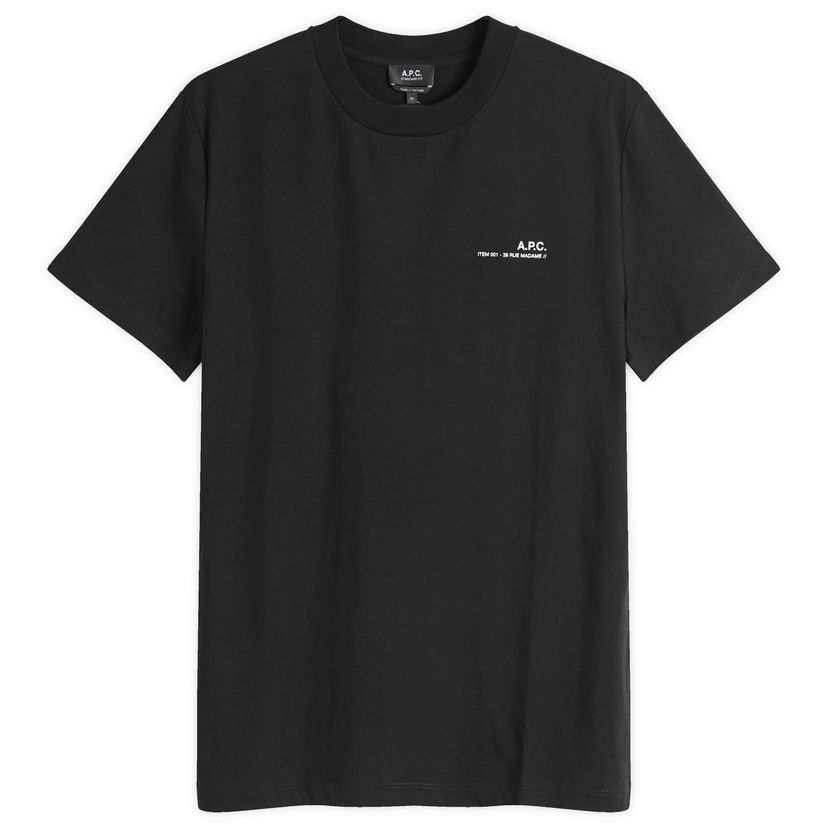 Majica kratkih rukava A.P.C. Item Logo T-Shirt Black Crna | COHBO-M26404-TZC