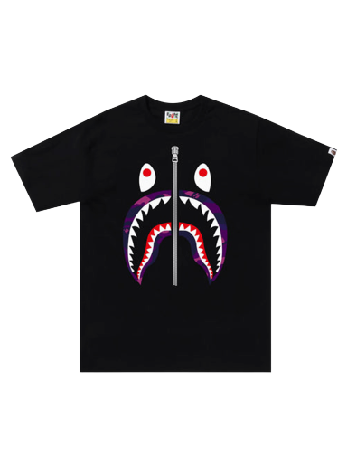 Majica kratkih rukava BAPE Color Camo Shark Tee Crna | 1I80 110 016 BLACK PURPLE
