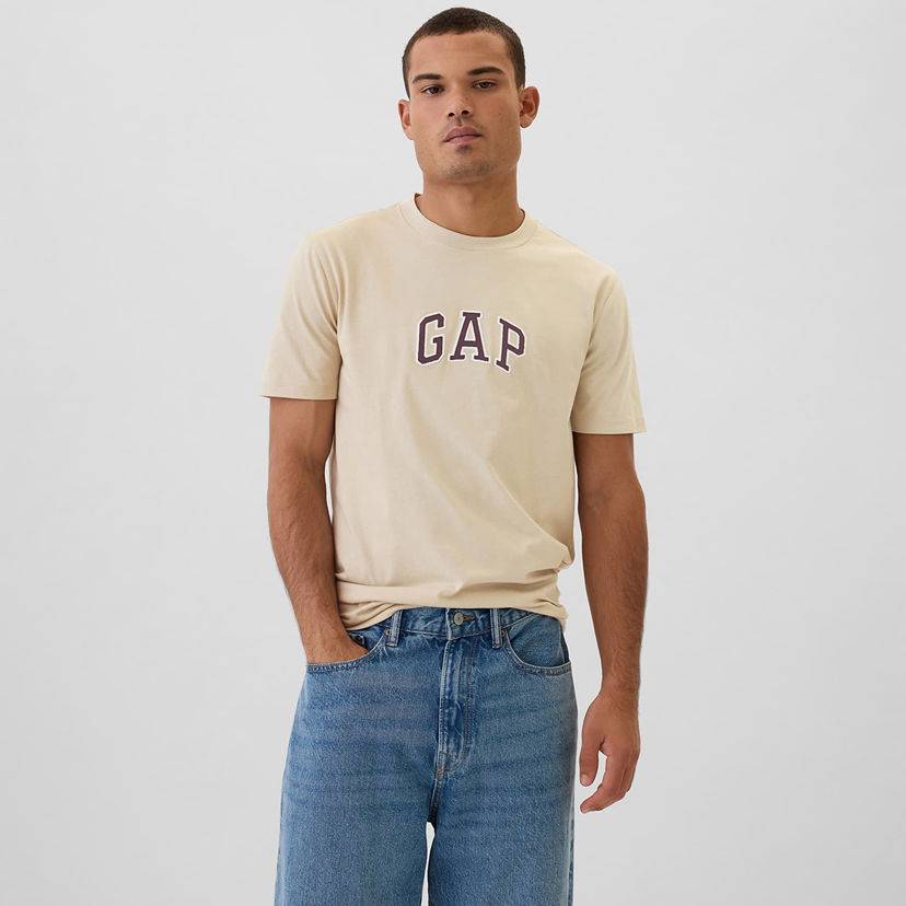 Majica kratkih rukava GAP T-shirt Logo New Arch Tee Bedrock M Bež | 570044-26