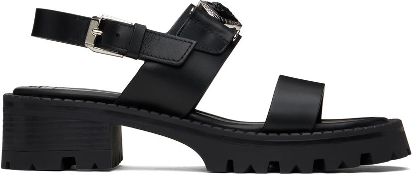Tenisice i cipele Versace Medusa Buckle Platform Block-Heel Sandals 80 mm Crna | 1015472_1A04174_1B00P