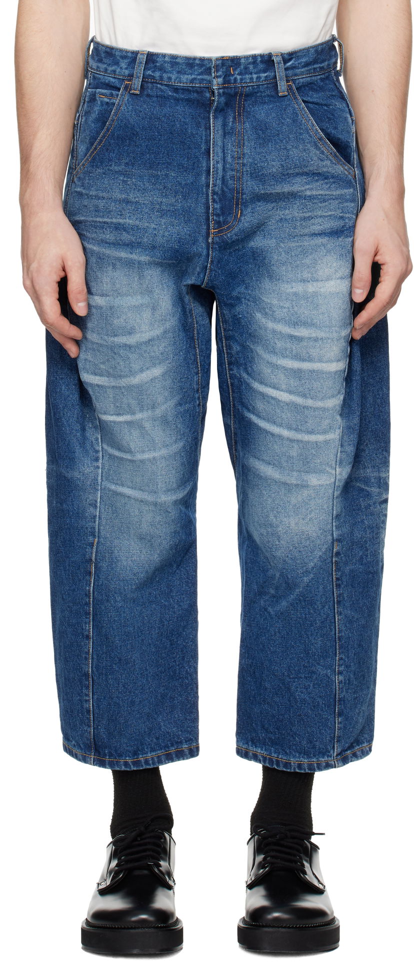 Jeans ADER ERROR Faded Wide Leg Jeans Plava | BN01FWJE0101BL
