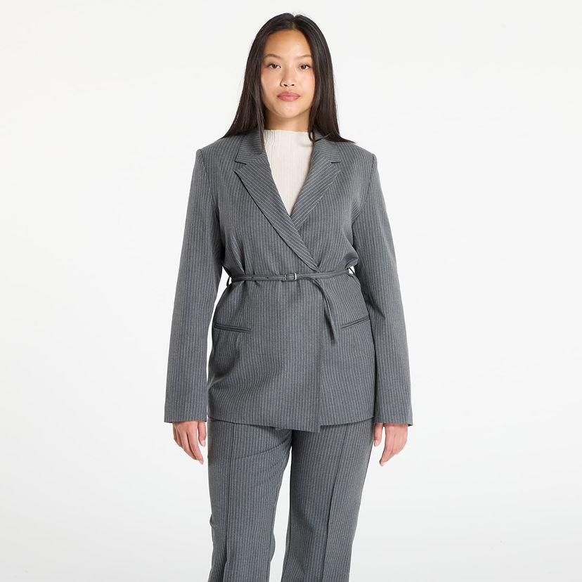 Jakna Samsoe Samsoe Samsøe Samsøe Salot Pinstripe Blazer with Belt Siva | F25300119_CLR002319