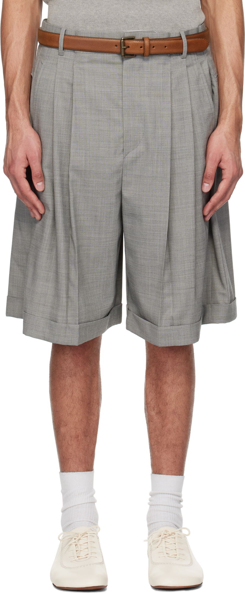 Kratke hlače HED MAYNER Hed Mayner Pleated Shorts Siva | HMMA30024A-HA150