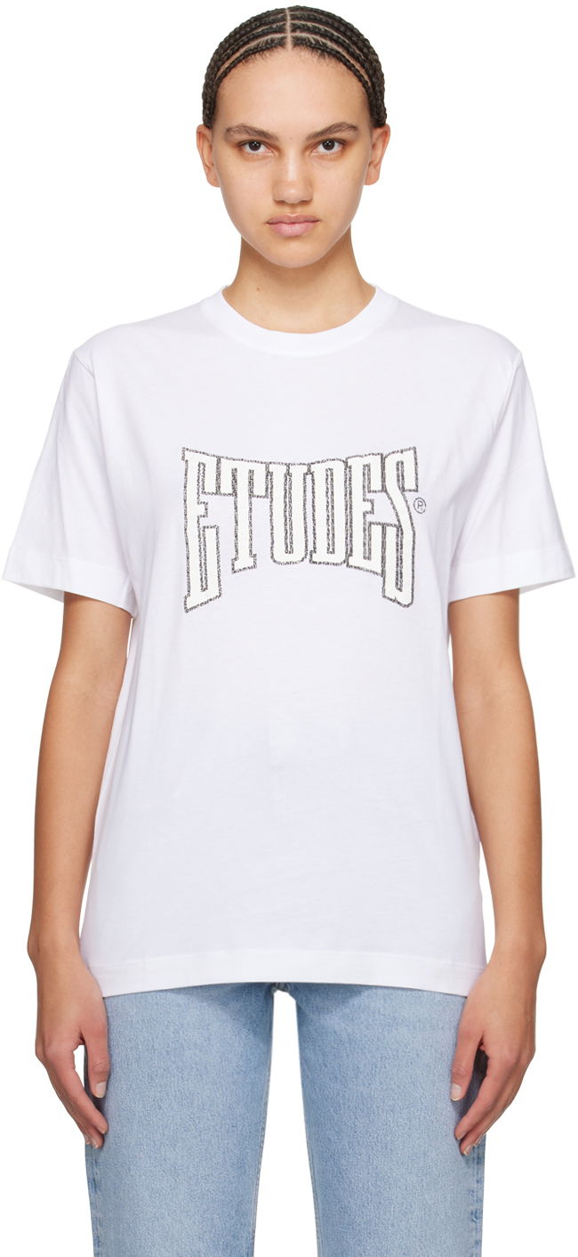 Majica kratkih rukava Études Wonder Boxing Graphic T-Shirt Bijela | E24MM107A00700