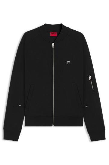 Bomber jakna BOSS Oversized-Fit Bomber Jacket Crna | 50542590