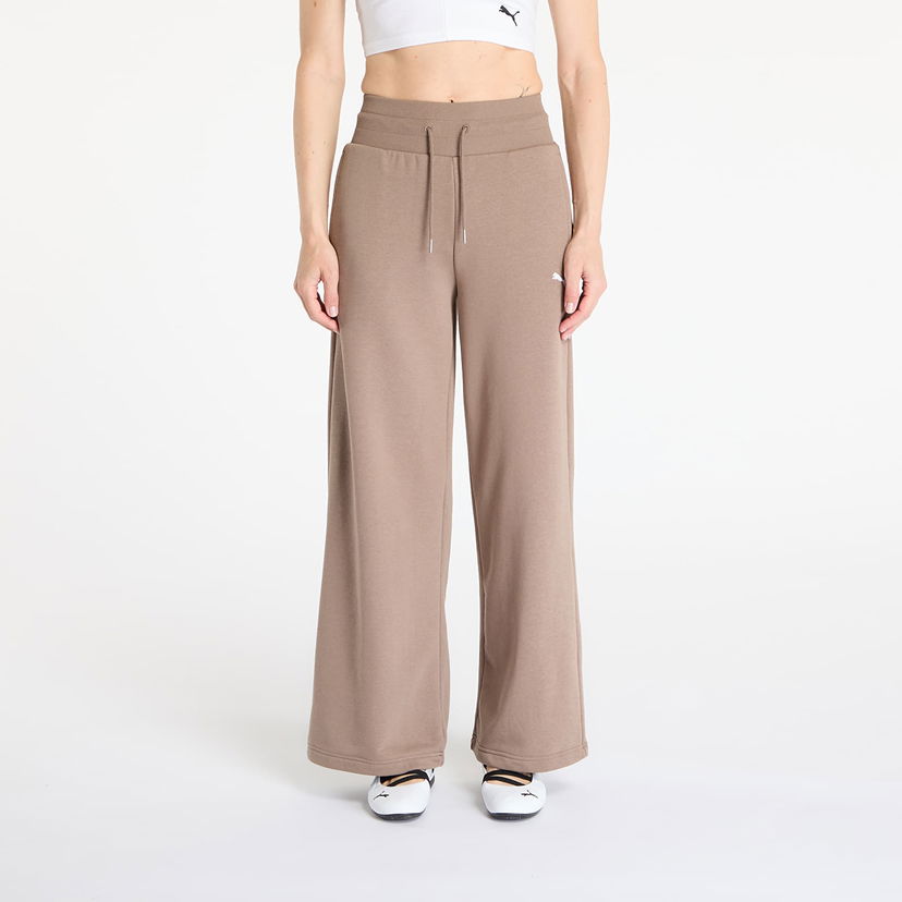 Hlače Puma Puma Wardrobe Essentials Relaxed Wide Leg Sweatpants Smeđa | 62975493