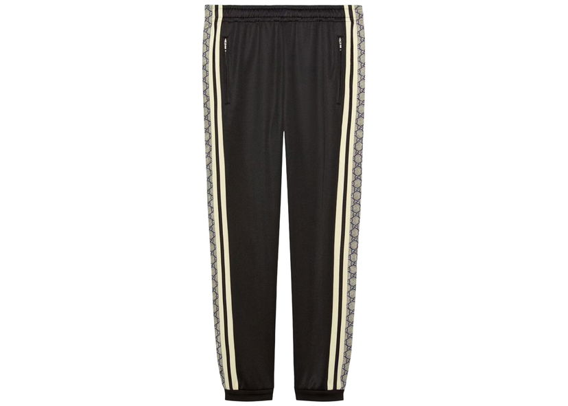 Hlače Gucci Oversize Technical Jersey Jogging Pant Black/Ivory Crna | 545603 XJAC0 1093