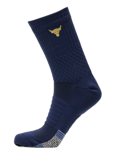 Čarape Under Armour Project Rock Ad Playmaker 1-Pack Mid Socks Midnight Navy/ Hushed Blue/ Metallic Gold Crna | 1376230-410