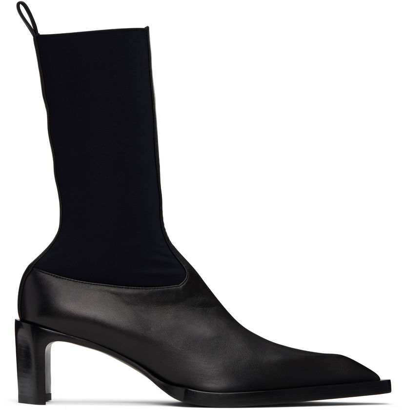 Tenisice i cipele Jil Sander Jil Sander Leather Kitten Heel Ankle Boots Crna | J16WU0056_P5810