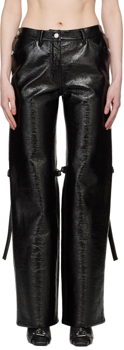Hlače Courrèges Baggy Vinyl Trousers Crna | 124CPA214VY0014