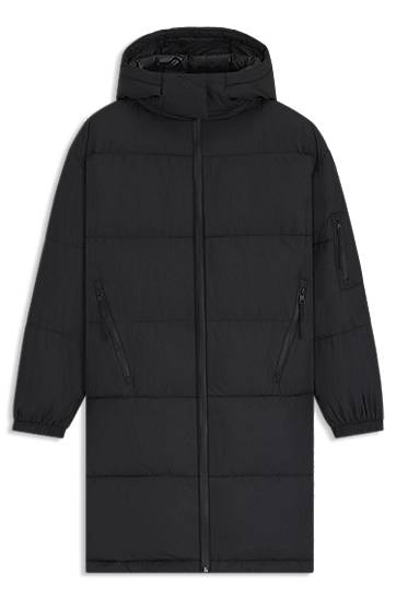 Parka BOSS Water-repellent Padded Parka Jacket with Detachable Hood Crna | 50546807