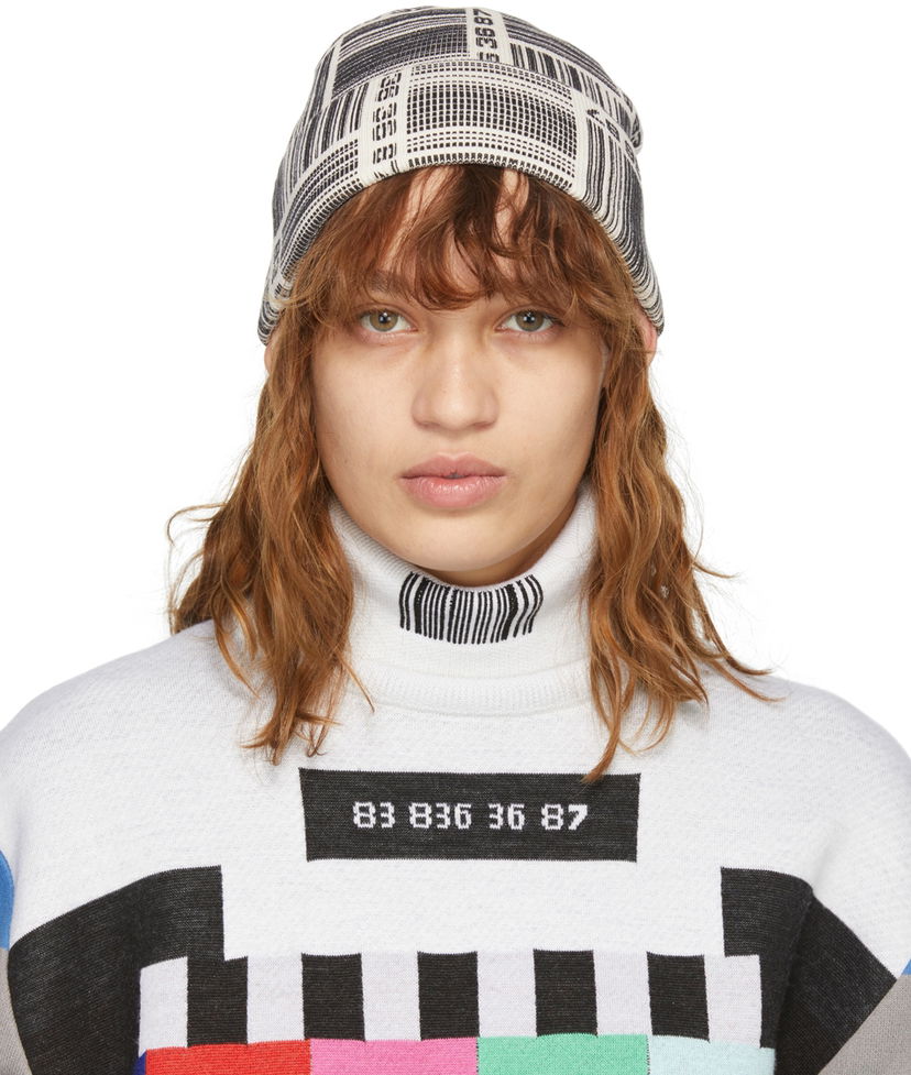 Kapica VETEMENTS VTMNTS Barcode Monogram Beanie Bež | VL12KN800W