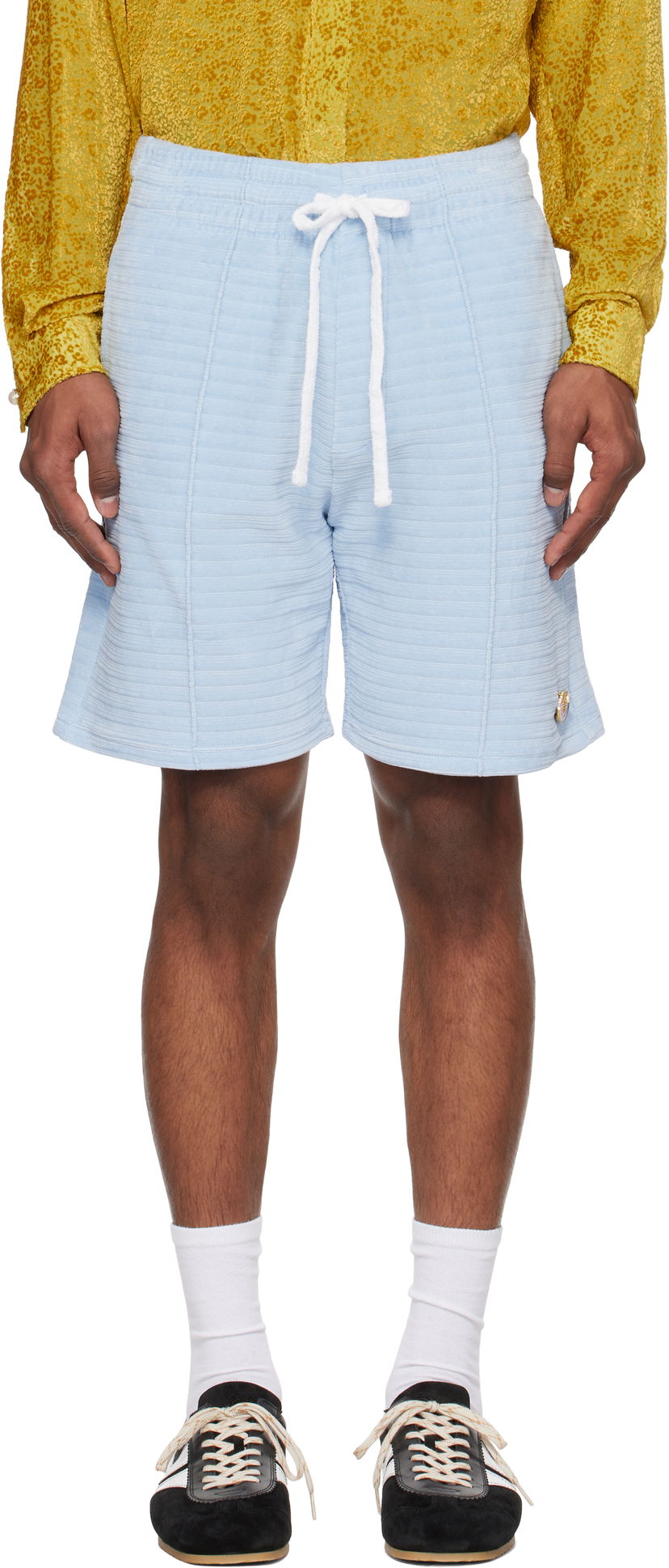 Kratke hlače Casablanca Casablanca Velour Stripe Shorts Plava | MS25-JTR-249-01